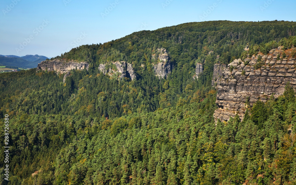 Bohemian Switzerland  - Elbe Sandstone Mountains near Hrensko. Bohemia. Czech Republic