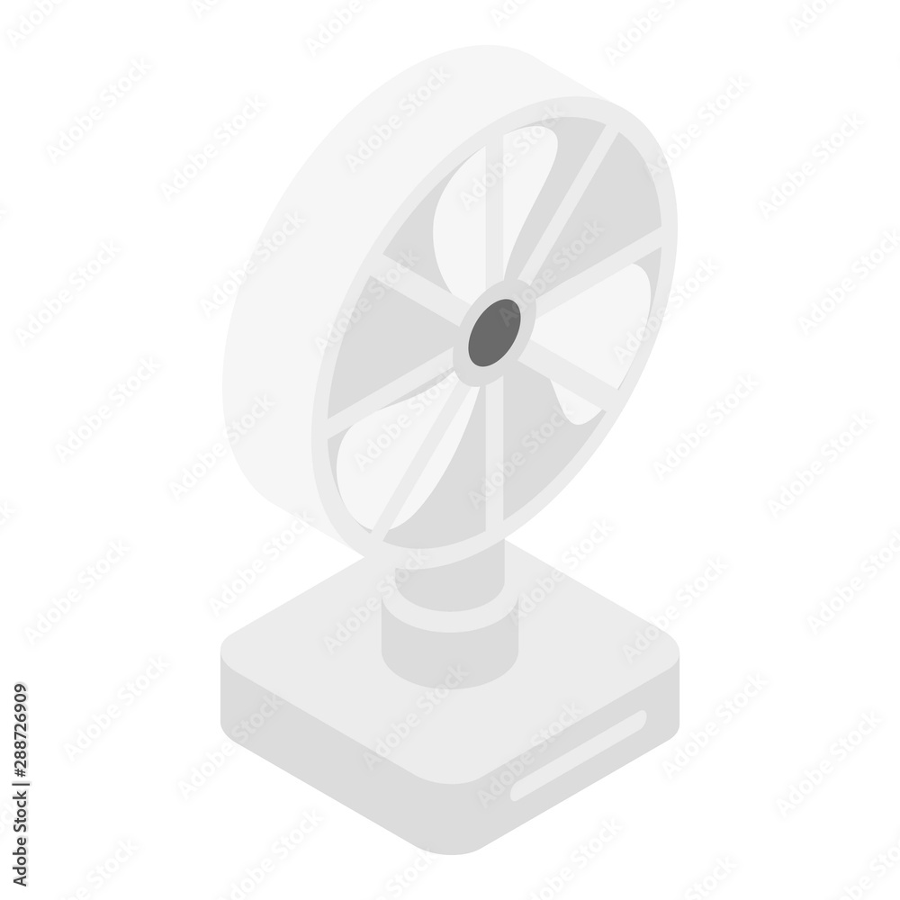 Desktop ventilator icon. Isometric of desktop ventilator vector icon for web design isolated on white background Desktop ventilator icon. Isometric of desktop ventilator vector icon for web design isolated on white background