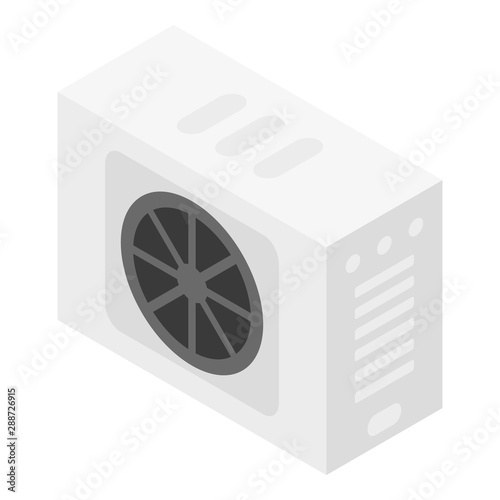 Outdoor ventilation conditioner icon. Isometric of outdoor ventilation conditioner vector icon for web design isolated on white background