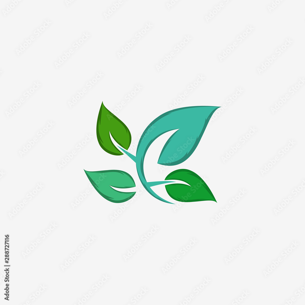 Leaf Green Naturally Organic Icon Logo Design Template Element Vector
