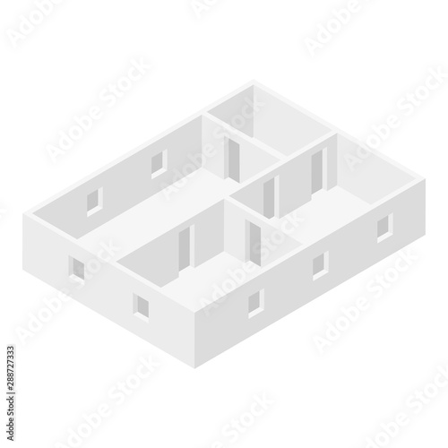 Office room plan icon. Isometric of office room plan vector icon for web design isolated on white background