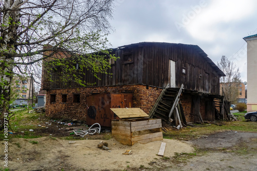 Dilapidated sheds deep in yards of old city districts