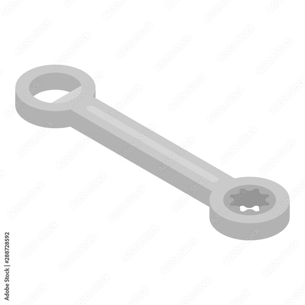 Grey wrench icon. Isometric of grey wrench vector icon for web design isolated on white background Grey wrench icon. Isometric of grey wrench vector icon for web design isolated on white background
