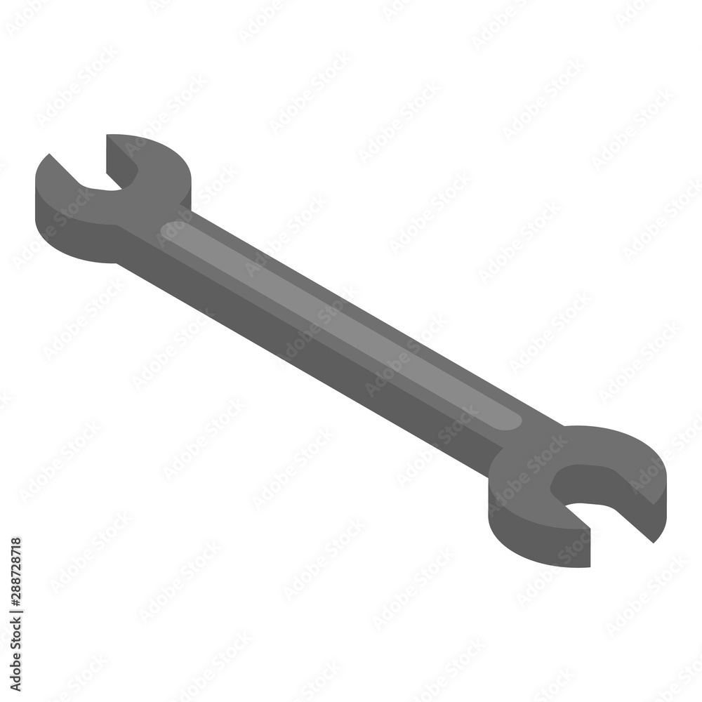 Key wrench icon. Isometric of key wrench vector icon for web design isolated on white background