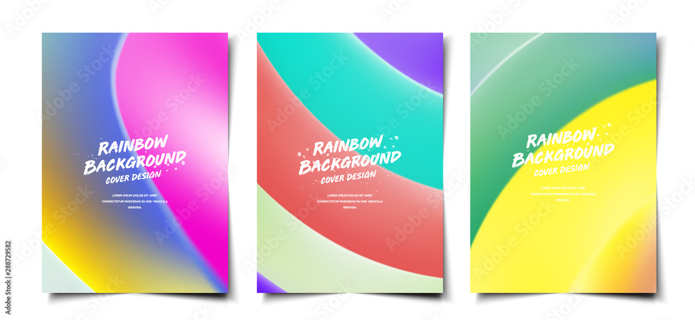Set of colorful realistic 3d abstract background layout, cover, poster, wallpaper design template