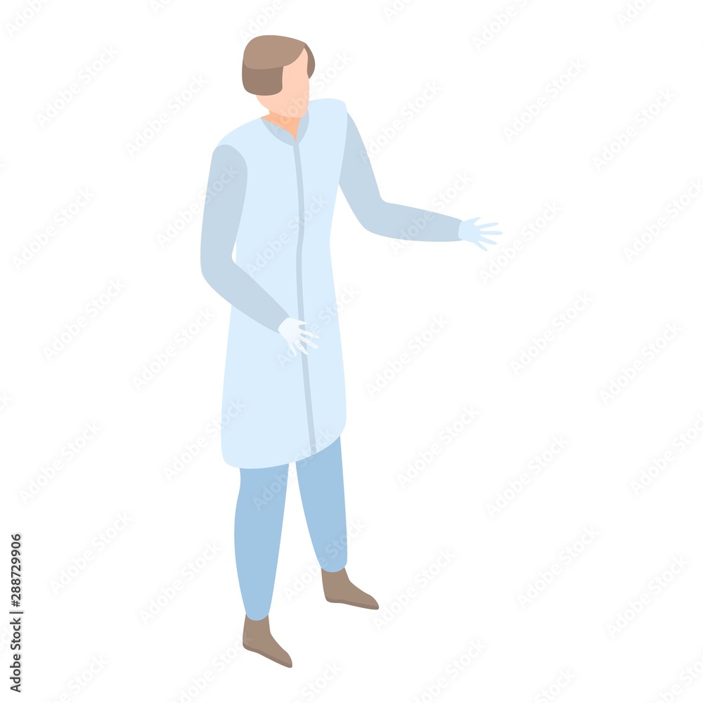 Man doctor lab icon. Isometric of man doctor lab vector icon for web design isolated on white background Man doctor lab icon. Isometric of man doctor lab vector icon for web design isolated on white background