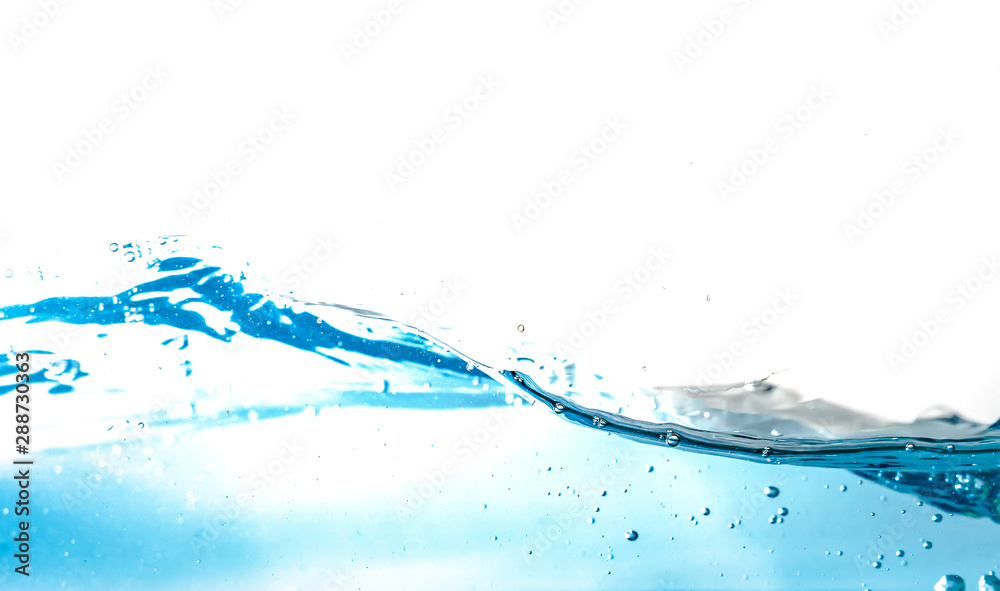 Water Wave bubbles air and splash isolated over white background. Blue water wave abstract background isolated on white Water Wave bubbles air and splash isolated over white background. Blue water wave abstract background isolated on white