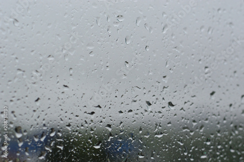 Rain drops on a window glass