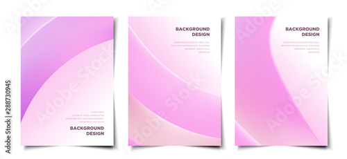 Set of beautiful pink 3d abstract shape layout background, book, cover, poster, wallpaper design template