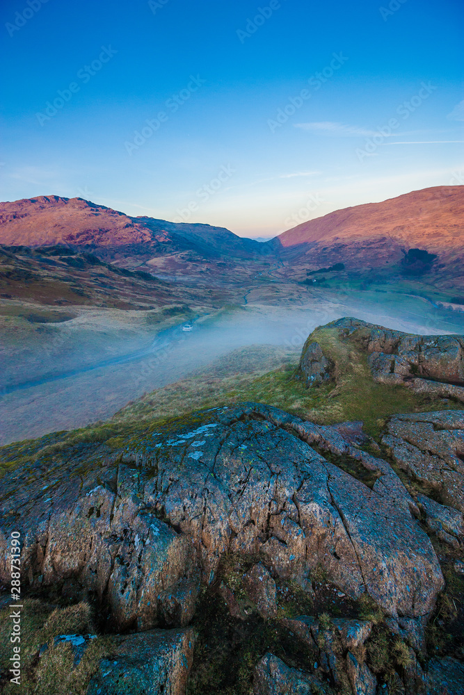 Fog arriving in the Valley in the Evening, Lake District, UK, 2015