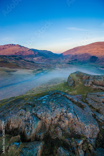 Fog arriving in the Valley in the Evening, Lake District, UK, 2015