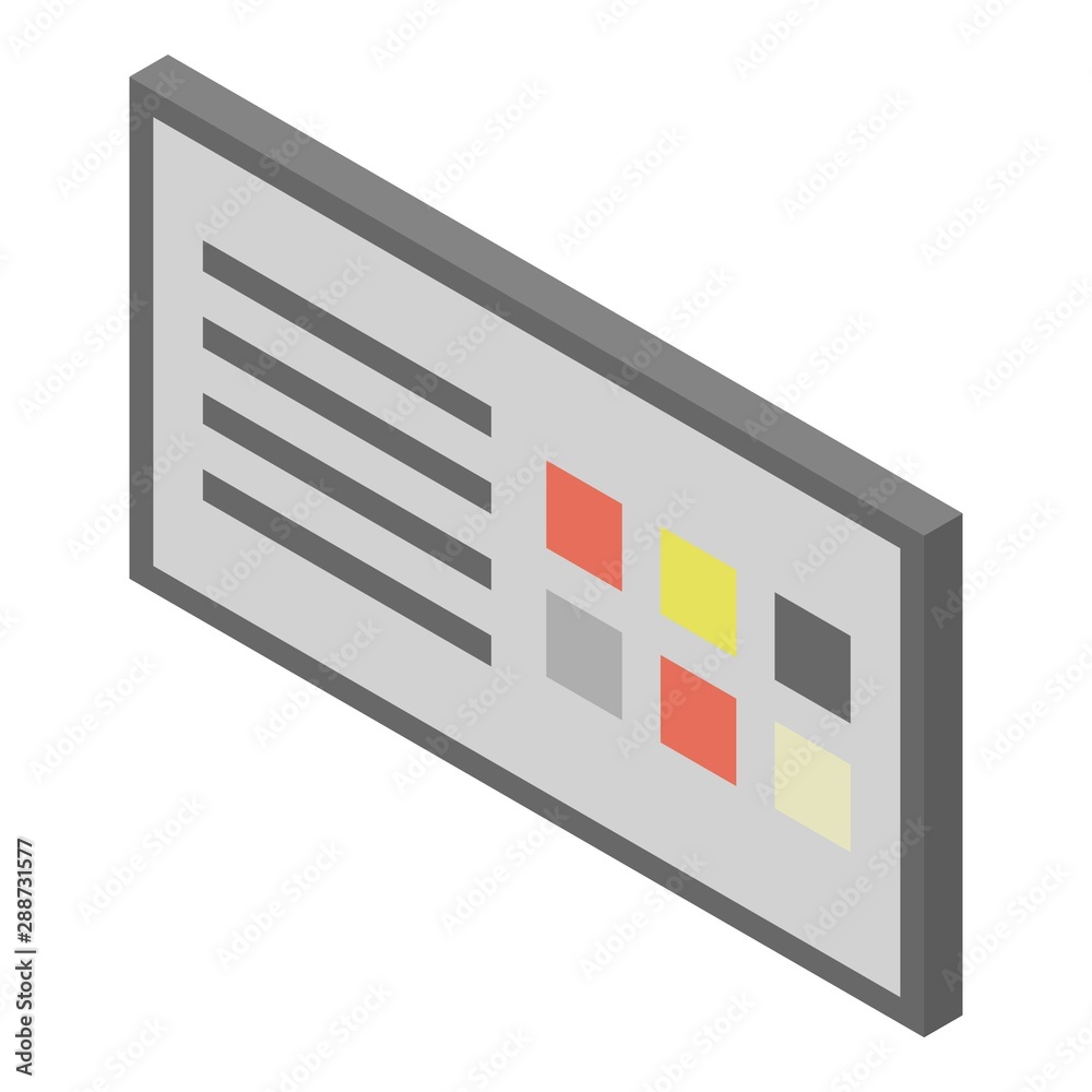 Menu panel icon. Isometric of menu panel vector icon for web design isolated on white background Menu panel icon. Isometric of menu panel vector icon for web design isolated on white background