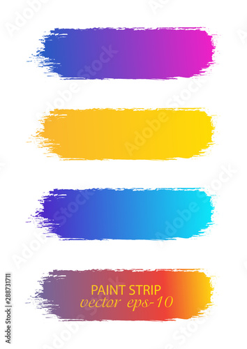 Set of paint streaks .Strip paint Banner - Vector.Gradient Grunge Stripe.