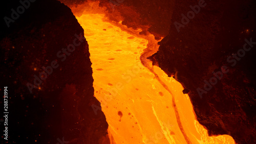 molten iron flows out of the blast furnace