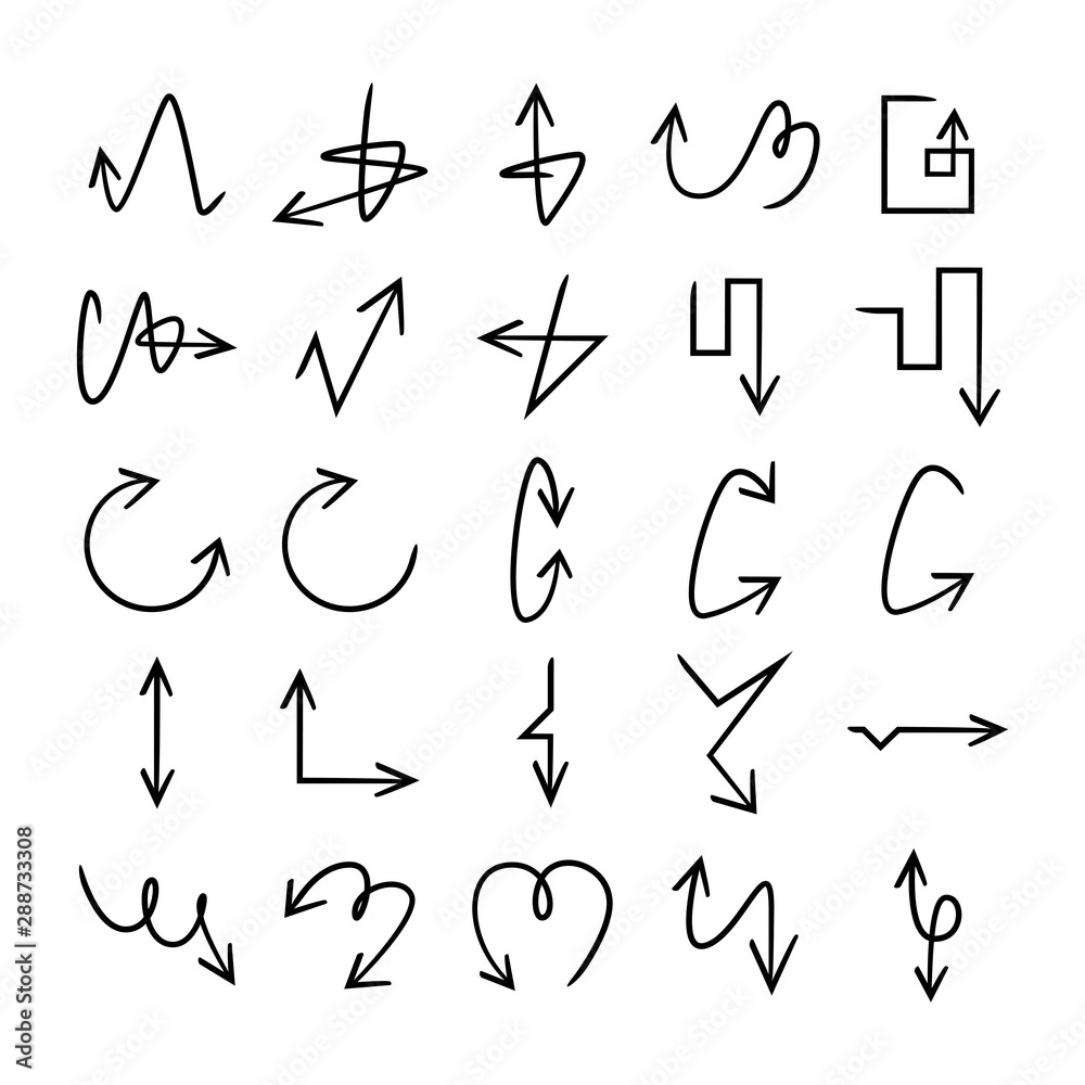 doodle and hand drawn arrow icons set doodle and hand drawn arrow icons set