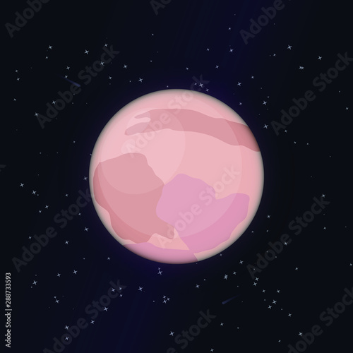 Pluto planet cartoon vector clip-art  isolated cute illustration.