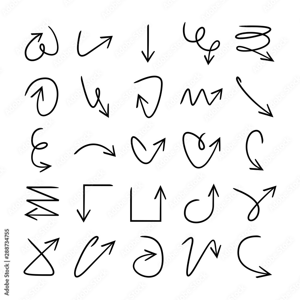 doodle and hand drawn arrow icons set doodle and hand drawn arrow icons set