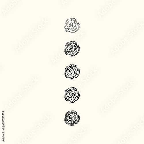 Three inch wide sized Rose layout for Rhinestones or studs designs