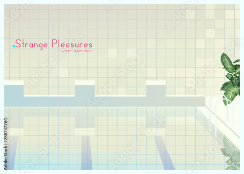 Nostalgic light pastel swimming pools scene