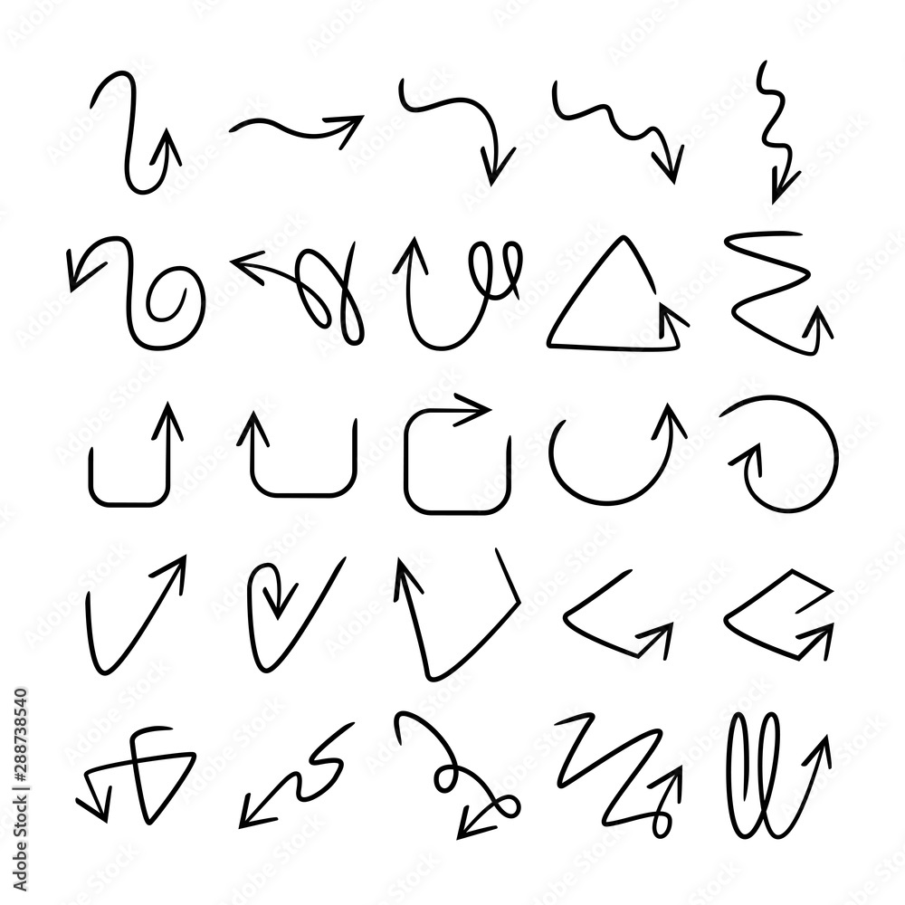 doodle and hand drawn arrow icons set doodle and hand drawn arrow icons set