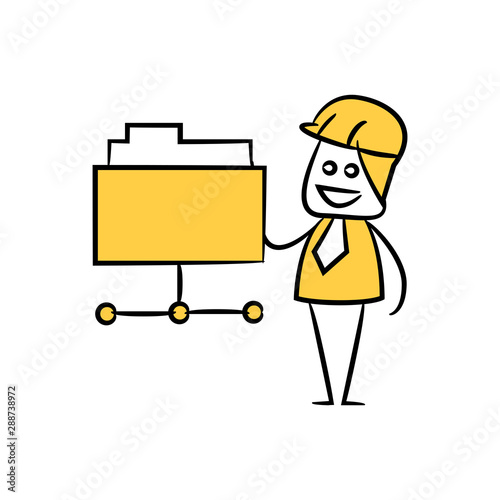 engineer and folder server yellow stick figure theme