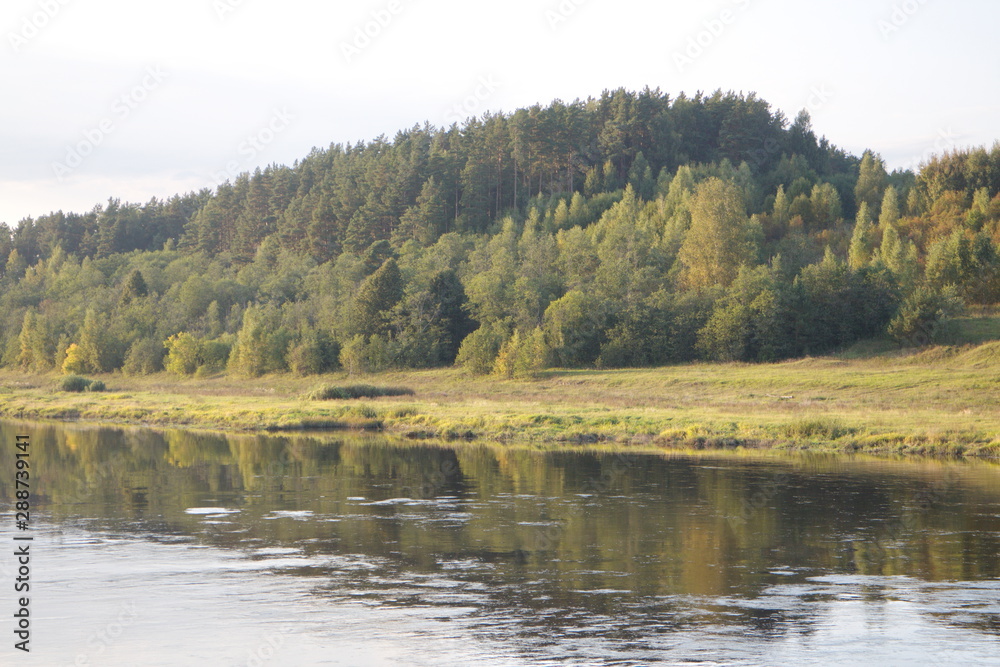 by the river in the countryside on a summer evening by the river in the countryside on a summer evening