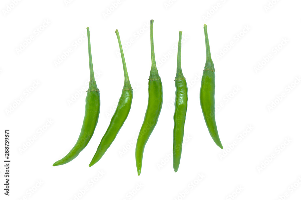 Green peppers on a white background with clipping paths Green peppers on a white background with clipping paths