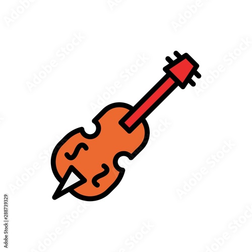 double bass filled line vector icon