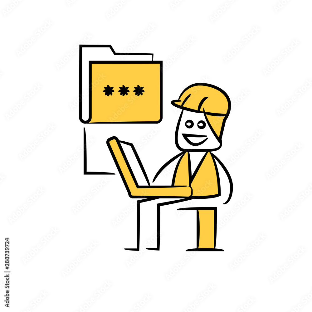 engineer coding on computer, doodle stick figure design engineer coding on computer, doodle stick figure design