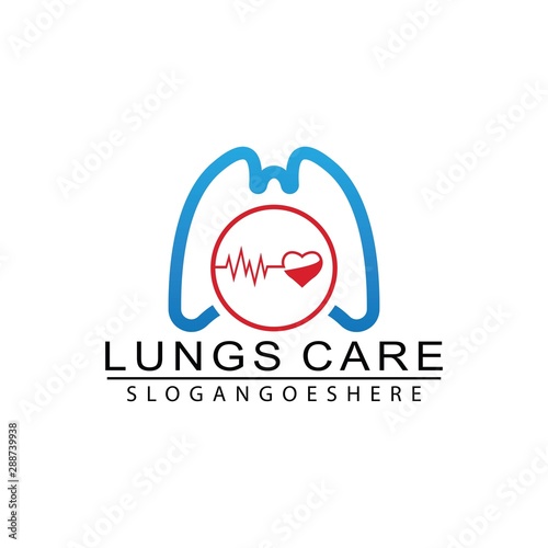 Lungs Care Logo Template Design Vector, Emblem, Design Concept, Creative Symbol, Icon.