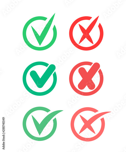 Do`s and dont`s icons. Yes or no. Vector illustration.