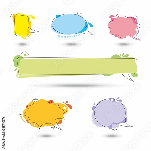 Collection of speech bubbles. Dialog box. Collection of colorful speech bubbles and dialog balloons. Design elements for speech, message, social network. Vector Illustration.