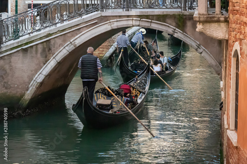 Gondolas Under Bridge