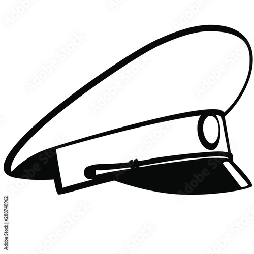 Police, military or civil servant's cap. Isolated vector graphics, stylized image.