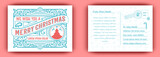 Christmas card retro typography and ornament decoration.Vector illustration.
