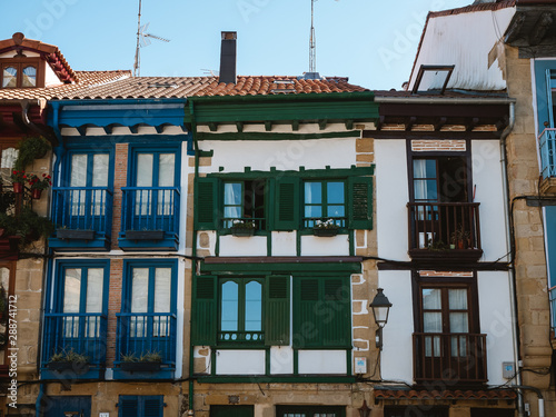 Colorful facades of Hondarribia's old town