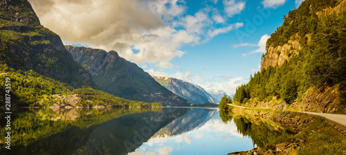 Summer Hardanger Fjord near Trolltunga, Norway landscape photo