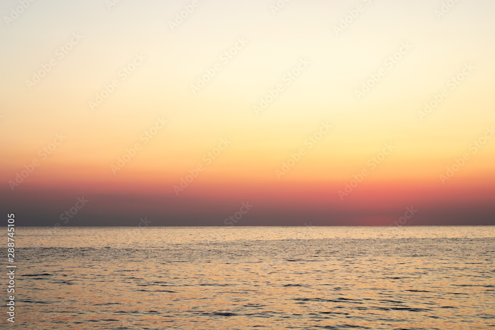 Sunset over the ocean. sunset at sea