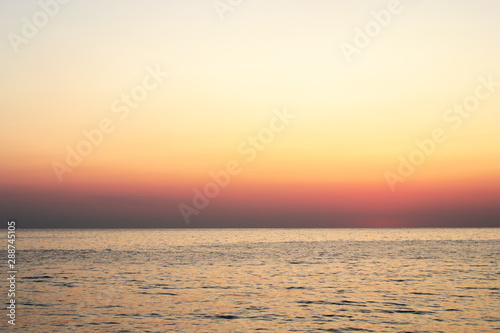 Sunset over the ocean. sunset at sea