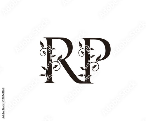 Initial letter R and P, RP, vintage Logo Icon, classy black letter monogram logo icon suitable for boutique,restaurant, wedding service, hotel or business identity.