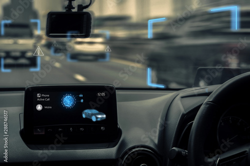 Futuristic car artificial intelligence.Future vehicle concepts © Urupong