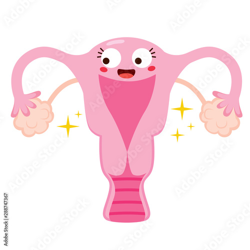 Cute happy human uterus cha...