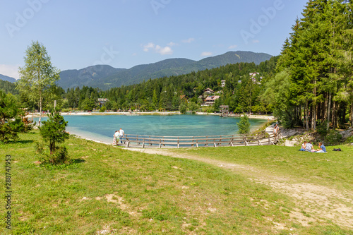 Lake Jasna near Kranjska gora, Slovenia. 11.08.2019. 