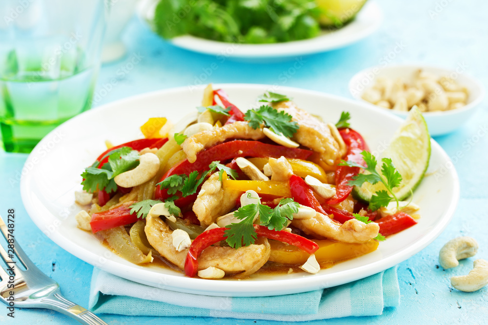 Chicken with vegetables in sweet and sour sauce. Chicken with vegetables in sweet and sour sauce.