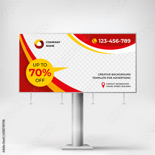 Billboard, creative design for outdoor advertising, banner template for product promotion.