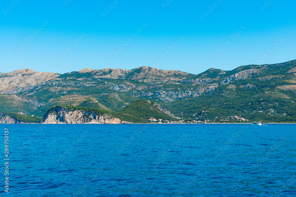 beautiful landscape on a sunny day the coast of Montenegro