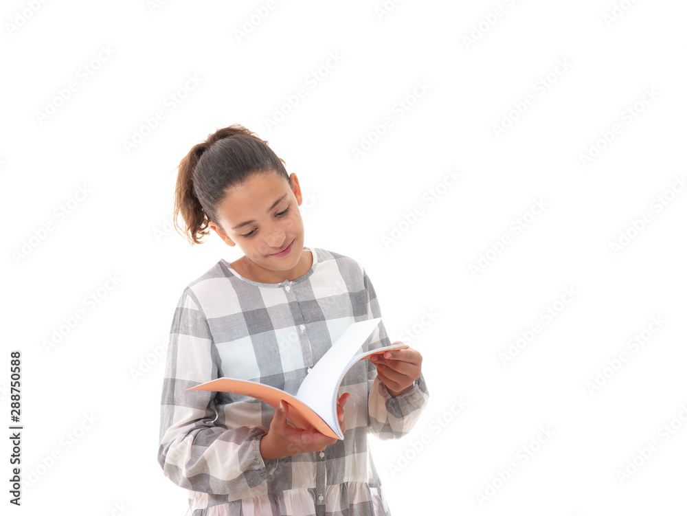 young female student with notebooks isolated on white background young female student with notebooks isolated on white background