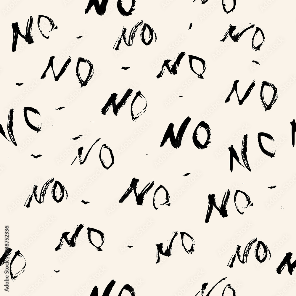 Vector seamless pattern with hand drawn no words. Typography lettering grunge design background idea Vector seamless pattern with hand drawn no words. Typography lettering grunge design background idea