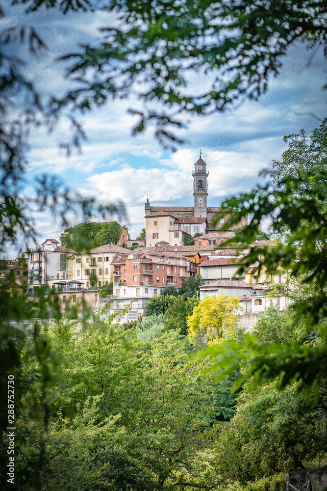 Calosso town, Costigliole d'Asti, Piedmont, Italy. Monferrato langhe wine tasting region-