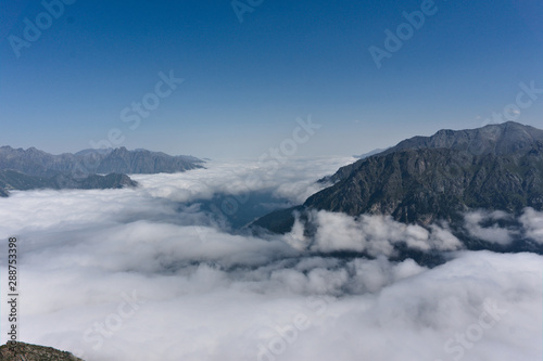 Above the Clouds in the caucasus mountains